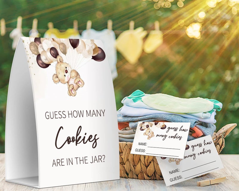 Pazag Guess How Many Cookies Are In The Jar  Baby Shower Games  Baby Shower Decorations - One Sign and 50 Cards(MANY026) - Image 4